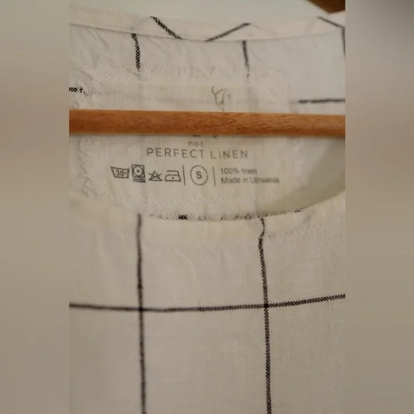 NWOT notPERFECTLINEN Checkered Top - Picture 2 of 4